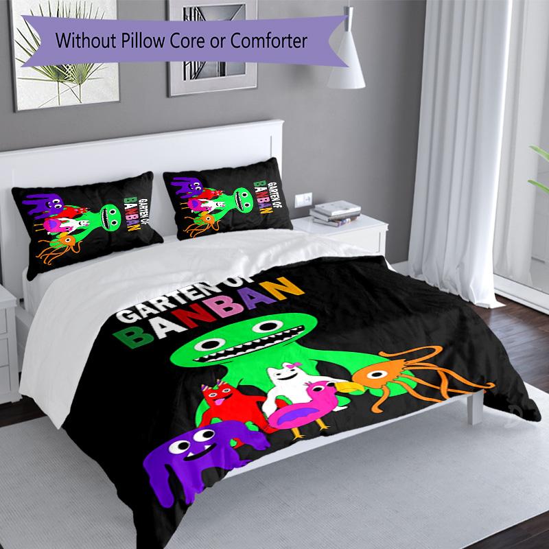 3pcs Garten of Banban pattern bedding set duvet cover set includes duvet cover &pillowcases, perfect all season bedroom decoration & gift