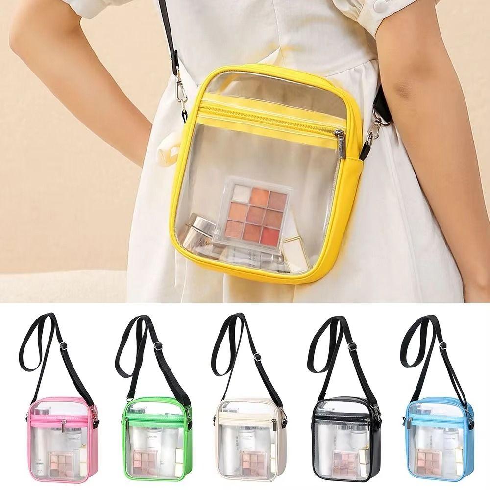 Storage Bag PVC Transparent Bag Square Waterproof Crossbody Bag Portable Women Handbag  Women