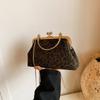 2025 New Retro Niche Design Handbag High-end Leopard Print Chain Single Shoulder Crossbody Gold Bag Female Tide