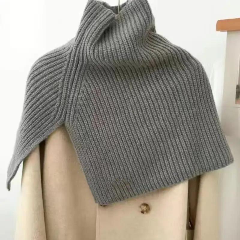 Winter New Style Woolen Pullover Neck Scarf for Women Korean Style Warm Fake Collar Knitted Versatile Neck Protector
