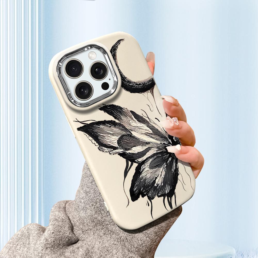 Для iPhone 15 14 13 11ProMax 14 15 16 Samsung S25 S24 S23 S22 Redmi 10 13 14C Мультяшный Черный Кот Серебристый Край Мягкий Жидкий Силикон Защитный Чехол