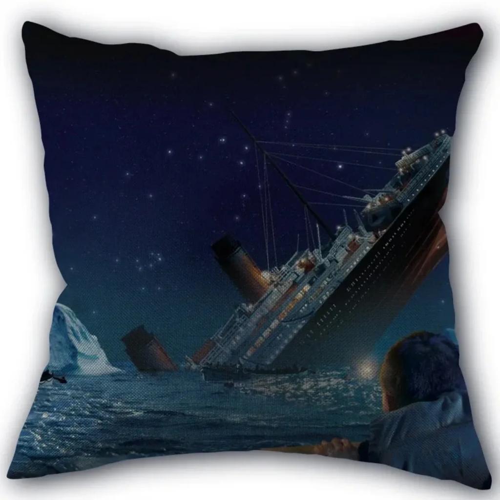 Новая наволочка на заказ с изображением Титаника из хлопчатобумажной ткани, квадратная наволочка на молнии 45X45 см, декоративная наволочка для свадебной подушки