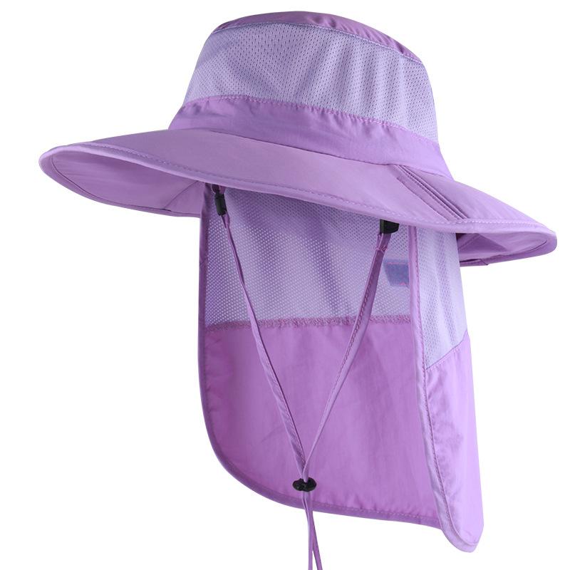 Outdoor sun hat Children's quick-drying breathable eaves sun protection bucket hat can store neck protection shawl hat