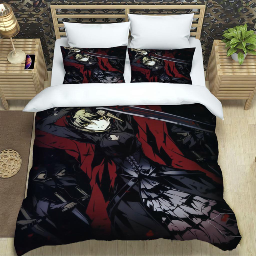 Fate stay Night HD Принт 3- Piece Комплект постельного белья для Мальчиков Взрослых Пододеяльник Наволочки Модный Подарок