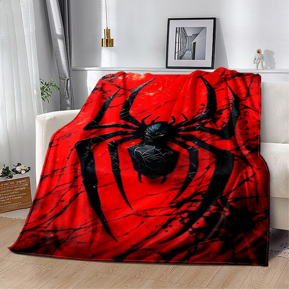 Black Spider Background Blanket Ultra-Soft Great for Livingroom Couch Chair for All Seasons Modern Gift for Travel Home Birthdays