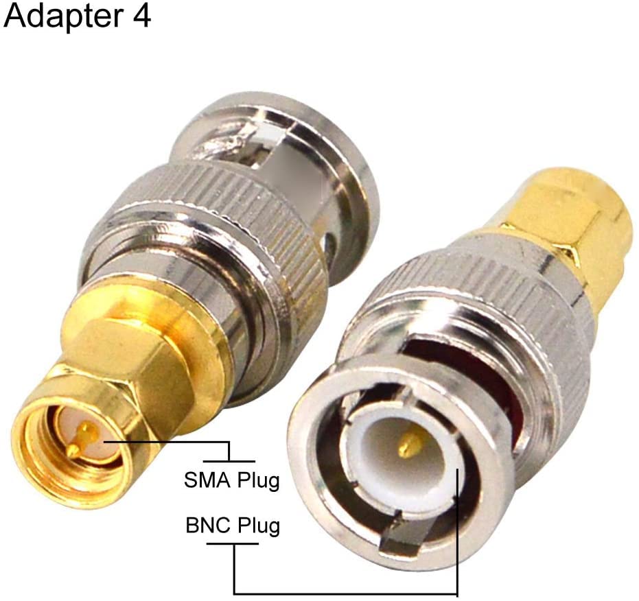 Kit RF Coaxial Adapter Conversion Connector BNC Male Male Female 4 Types of Installation Connectors RF Connector Kit Wifi Antenna Cable Set of 4