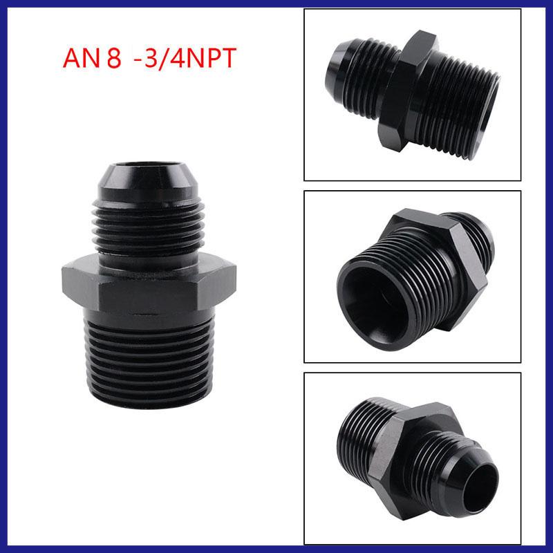 Black Straight  AN Flare Male to NPT Male Adapter Thread Fuel Oil Air Hose Fitting Car Auto Accessories Bare AN4 AN6 AN8 AN10