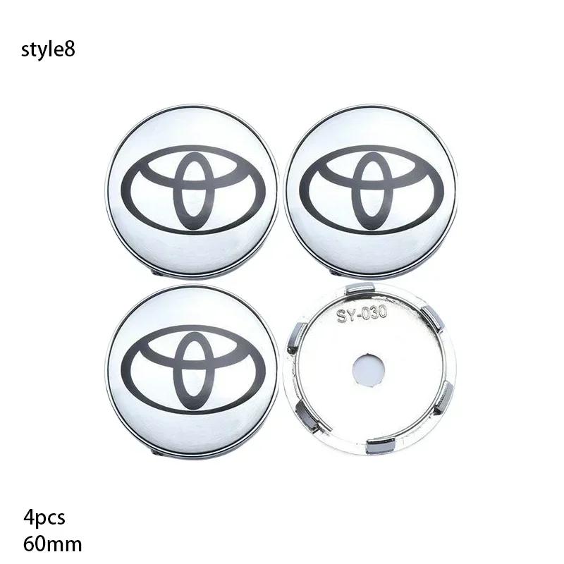 4 шт. 60 мм Колпачок ступицы колеса автомобиля Значок Для Toyota C-hr Prado Rav4 Yaris Hilux Prius Avensis Corolla Camry Аксессуары