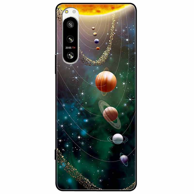 Чехол для Sony Xperia 5 IV / 10 IV 10IV Мягкий Черный Силикон Лес Расписанные Задние Крышки Телефона Для Sony Xperia 1 IV Чехол ТПУ Коке