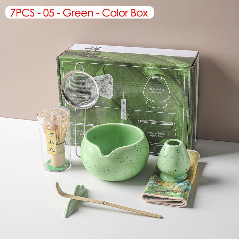 4/5/6/7/8 шт. Белый/Зеленый/Синий/Фиолетовый Венчик для чая матча Чайная посуда Японская церемония Бамбуковый чайный инструмент Изысканный набор для матча для чайного сервиза