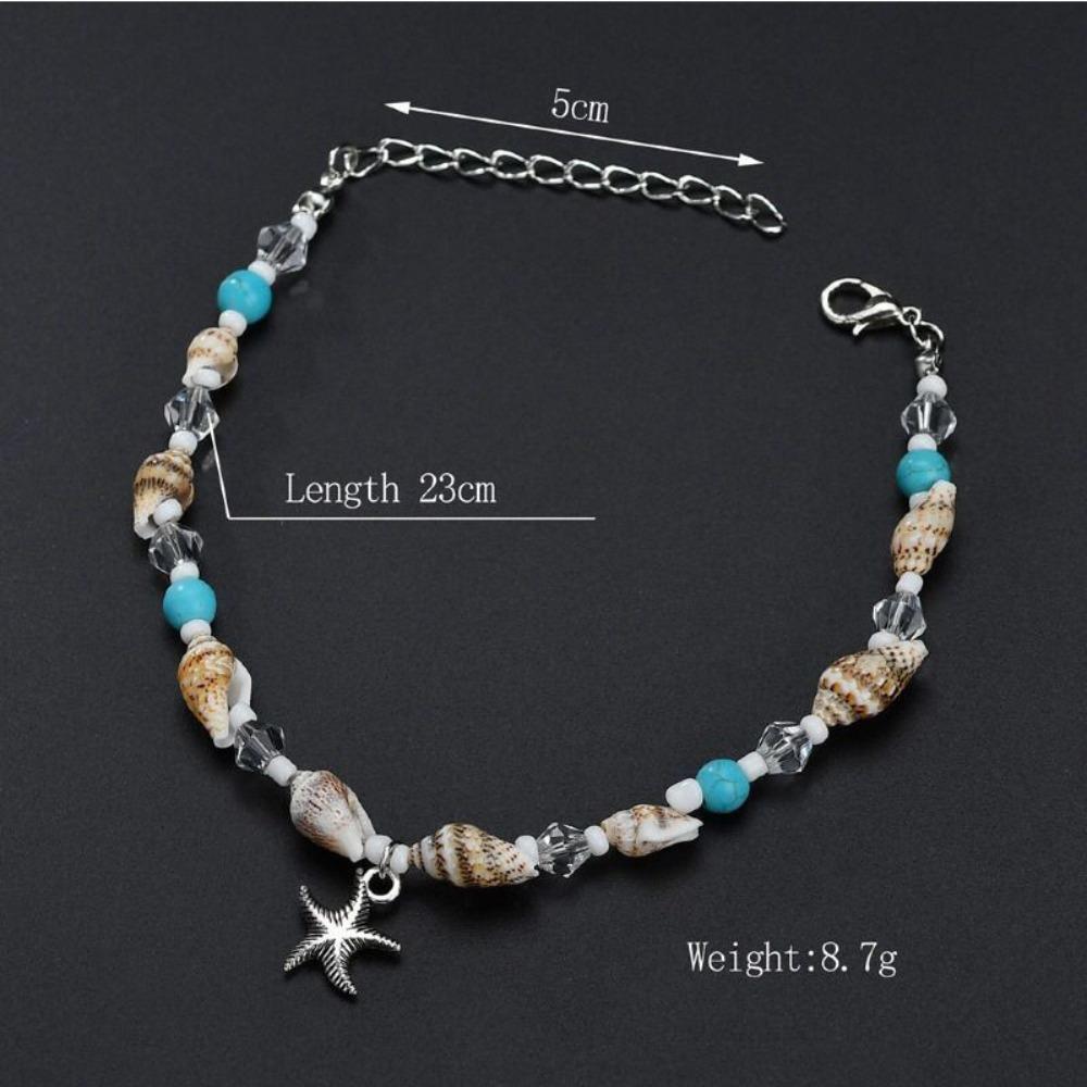 Hand Woven Beach Ankle Chains Starfish Ankle  Accessories Fashion Shell Shaped Anklets  Man