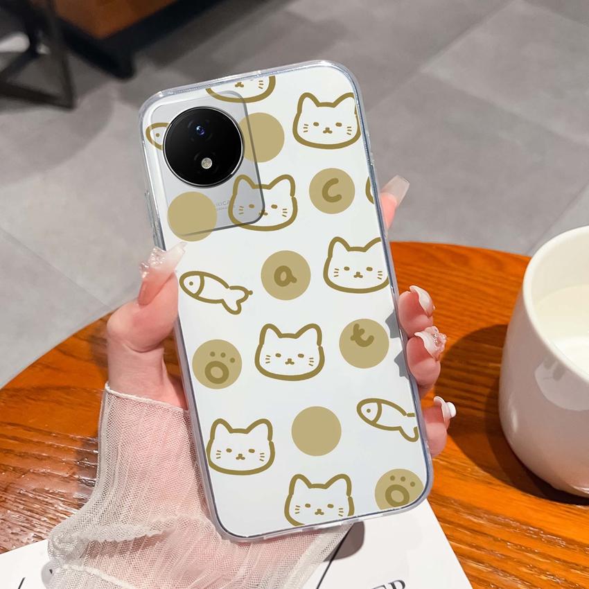 Для Vivo Y02 Y02A Y02S Y10 Y11 Y12 Y12a Y13 Y15 Y15a Y16 Y17 Y19 Прозрачный ТПУ чехол с рисунком океанического кита, противоударная задняя крышка для Vivo, силиконовый чехол для телефона