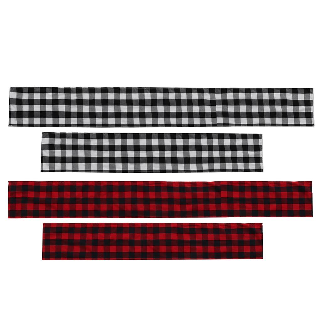 Black Red Table Runner Handmade Plaid For Family Dinner, Outdoor Or Indoor Parties Thanksgiving Christmas Gathering Party Decor