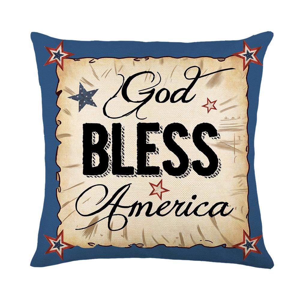 New Independence Day Pillow Cover Polyester Printed Living Room Sofa Cushion Cover Bedroom Decorative Cushion Cover
