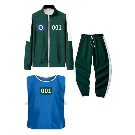 Комплект из 3 предметов Костюм для косплея Толстовка на молнии Куртка Брюки на кулиске с жилетом Корейский игровой спортивный костюм для женщин мужчин Спорт Бег Тренажерный зал