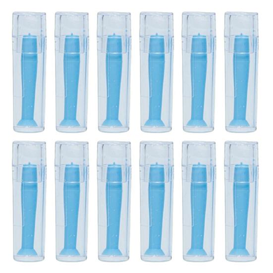 1/6/12Pcs Contact Lens Plunger Sufficient Quantity Easy Contact Lens Removal Tool with Strong Suction Power Clear Blue Silicone Lens Remover for Safe