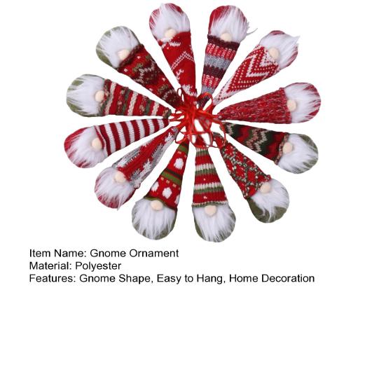 Christmas Gnome Hanging Ornament Handmade Knitted Hat Faceless Dwarf Elf Plush Doll Winter Holiday Party Xmas Tree Hanging Decoration