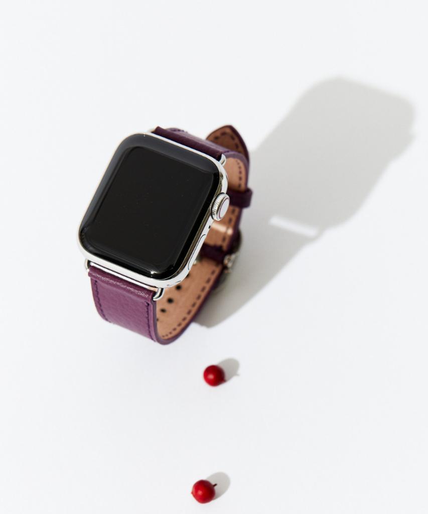 Adeo Ремешок для Apple Watch Galaxy Watch из переработанной веганской кожи Сливово-фиолетовый (Тип А)