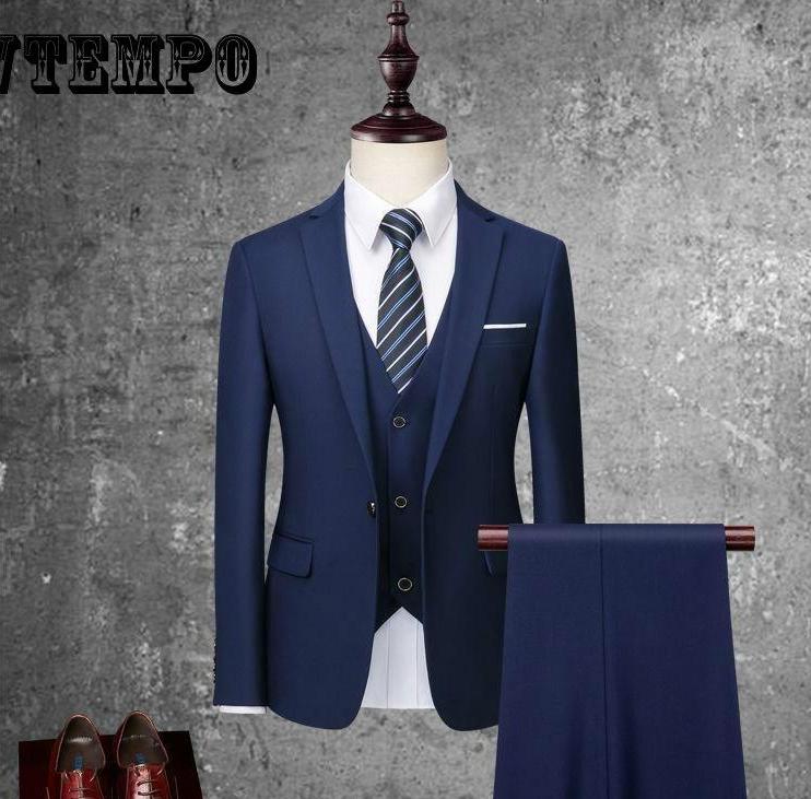 Мужской костюм, деловой повседневный студенческий костюм для собеседования, свадебный костюм