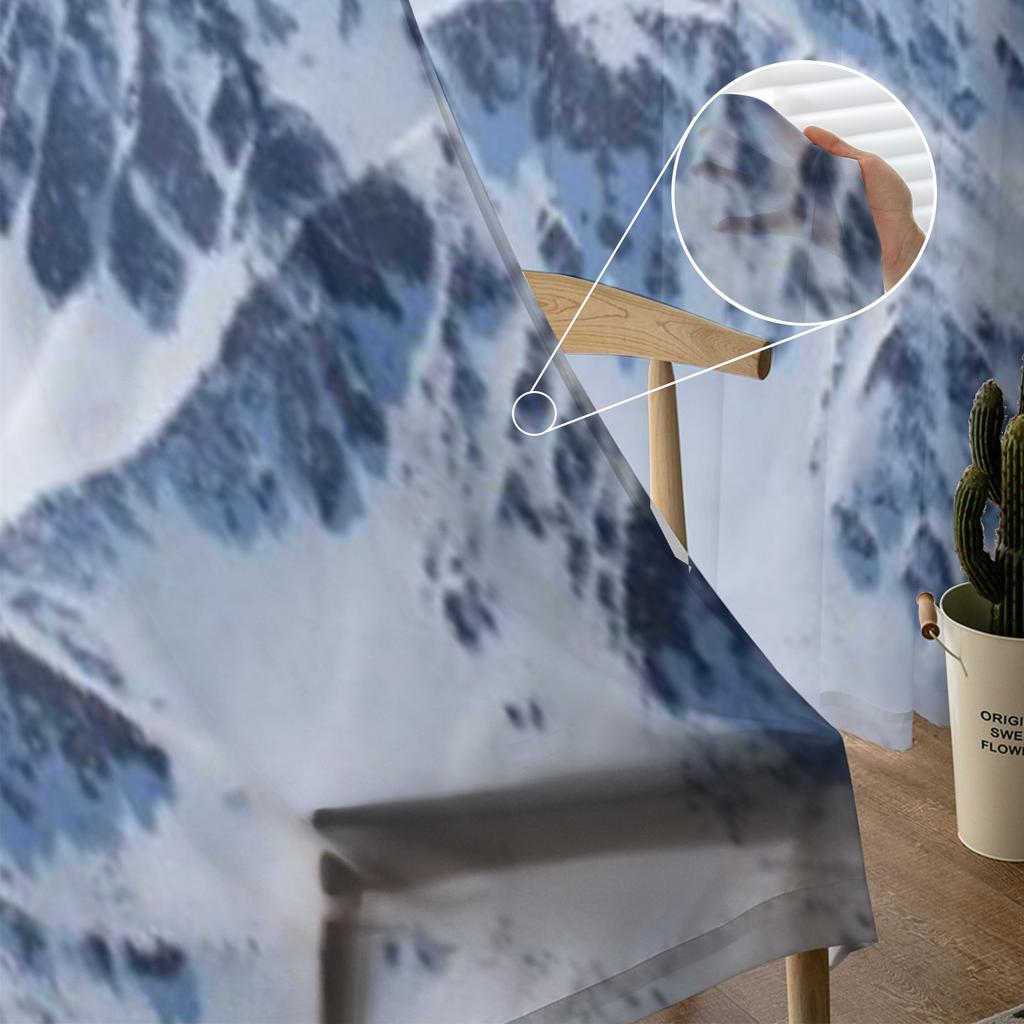 Зимние прозрачные шторы с горами Татры для гостиной, прозрачный тюль, занавески для окон, спальни, кухни, домашний декор, вуаль, шторы