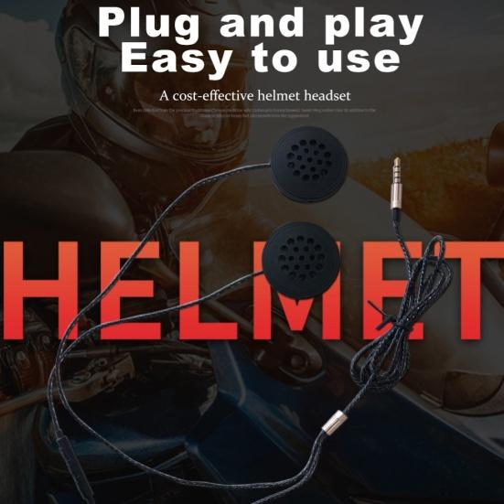 Motorcycle Motorbike Helmet 3.5mm Wire Control Music Headphone Headset with Mic