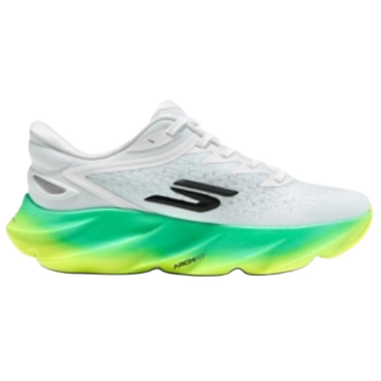 Skechers Мужские Удобная Ткань Амортизация Поддержка Низкие Повседневные Беговые Кроссовки Мужские кроссовки Белый Зеленый 246215-WMLT
