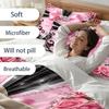 3Pc Black Pink Diamond Bowknot Rose Duvet Cover Set All Seasons Bedding Set Includes Duvet Cover Pillowcases Machine Washable