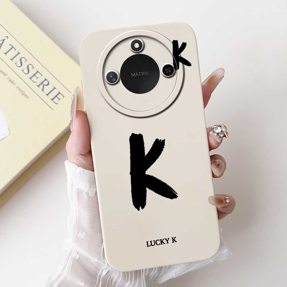 Protective Cases For Huawei Honor X60 5G 6.8"Case Fashion Style Letter A-Z Soft Silicone Cover For Honor x60 X60 BRC-AN00 Bumper