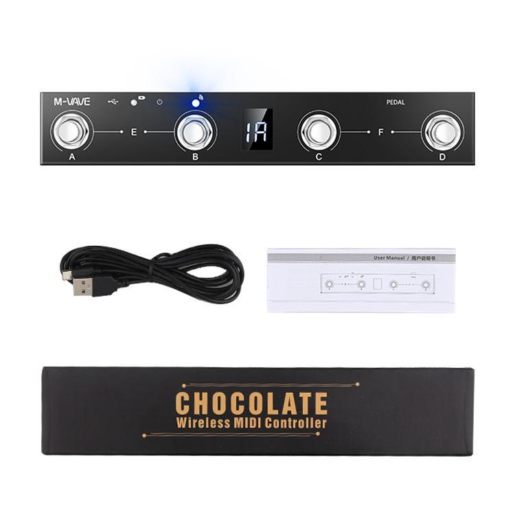 M-VAVE Chocolate Plus Беспроводная MIDI-педаль-контроллер | Двойной режим Bluetooth/USB | Управление сустейном/экспрессией | Совместимость с DAW