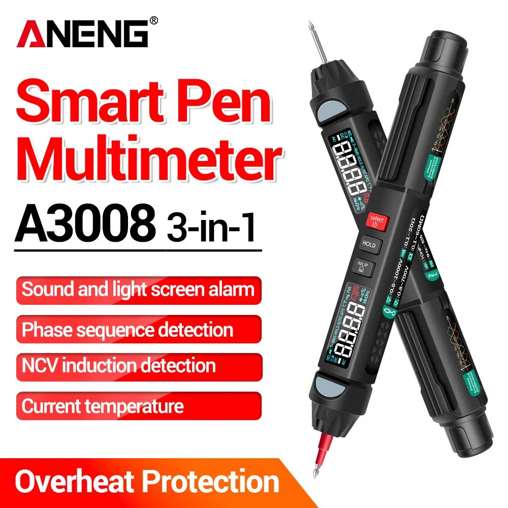 Multimeters 6000 Counts NCV with Backlight Flashlight Auto Data Hold for AC DC Voltage Resistance Electrician Tool ANENG A3008