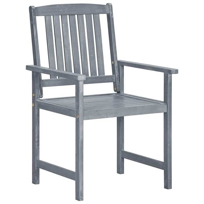 Maison Exclusive - Chaises de jardin et coussins lot de 8 Bois acacia solide Gris