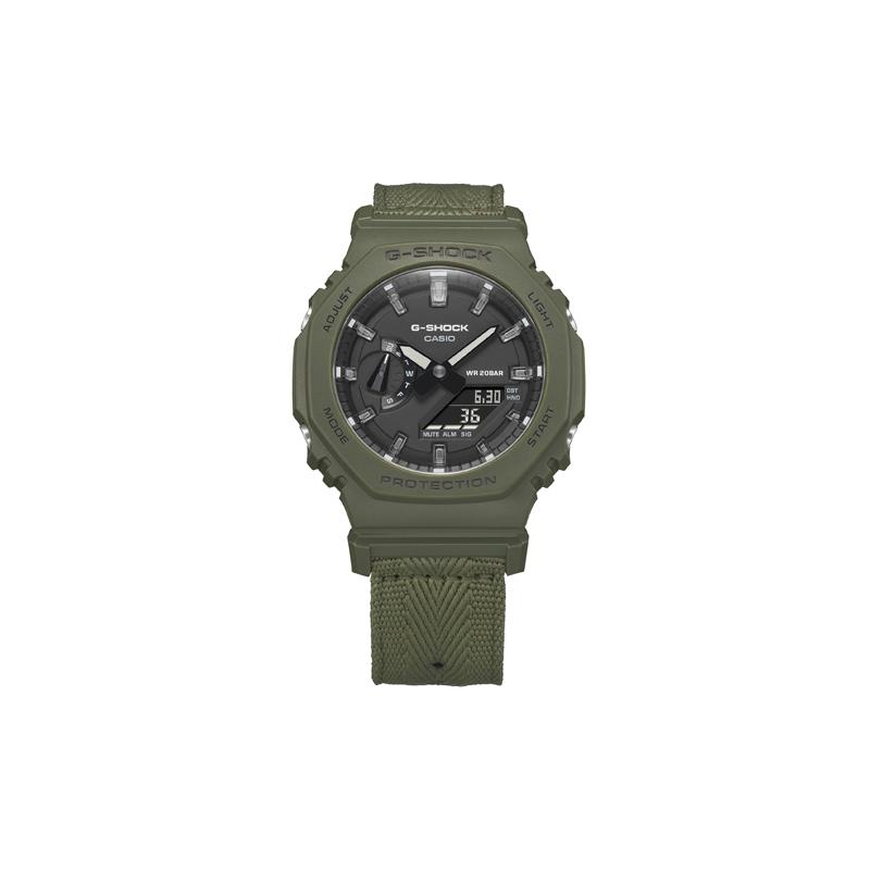 Casio Серия «Снежный камуфляж» Сменный ремешок Водонепроницаемые и ударопрочные Спортивные часы Кварцевый механизм Пластиковый ремешок Японские и GAE-2100GC-7APR