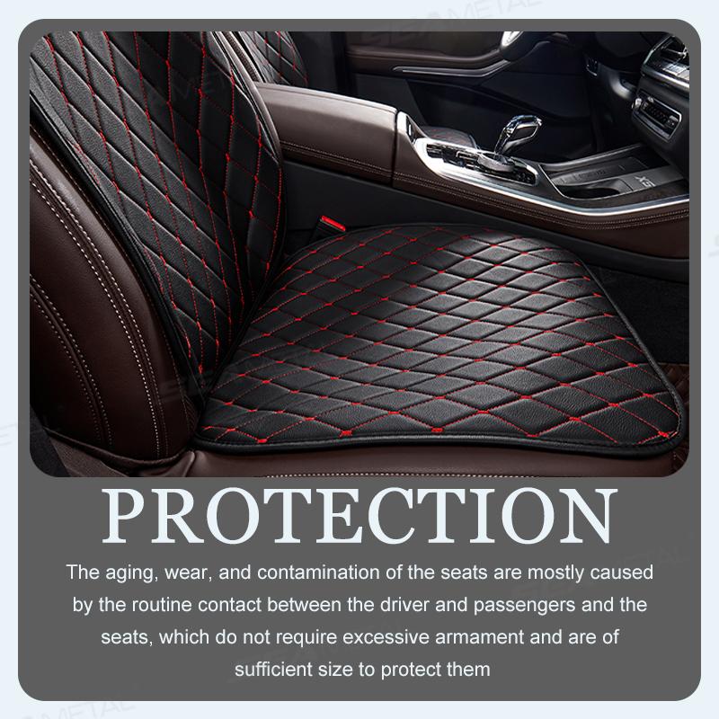 SEAMETAL Pu Leather Car Seat Covers Anti-Slip Breathable Front Rear Seat Protector Cushion Four Seasons Universal Seat Cover Mat