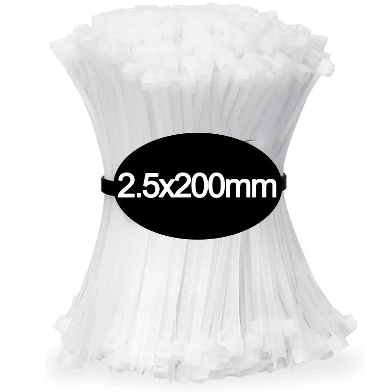 1000/100 шт. Пластиковые нейлоновые кабельные стяжки, самоблокирующиеся стяжки для шнуров, регулируемые ремни для кабелей, крепежные петли, стяжки для проводов для домашнего офиса