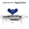 304 Stainless Steel Mini Ball Valve with Butterfly Handle, Internal/External Threads, High Pressure, 4-Way Pagoda Tube Connector.