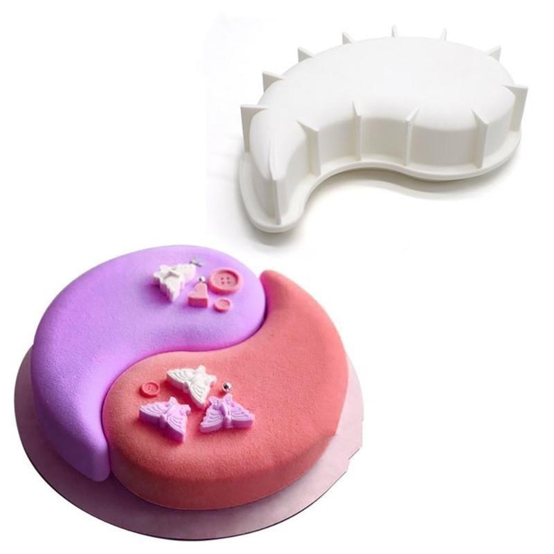 Белая силиконовая форма для выпечки французских десертов, силиконовая форма для выпечки мусса в форме сердца и круга
