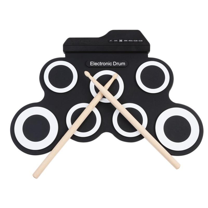Folding Silicone Hand Roll Usb Electronic Drum Portable Practice Drums Pad Kit With Drumsticks