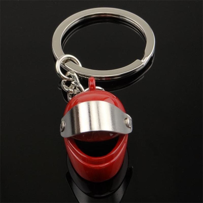 New 3d Creative Simulation Motorcycle Helmet Keychains Mini Stereo Cap Model Backpack Key Pendant For Men Ornament Gifts