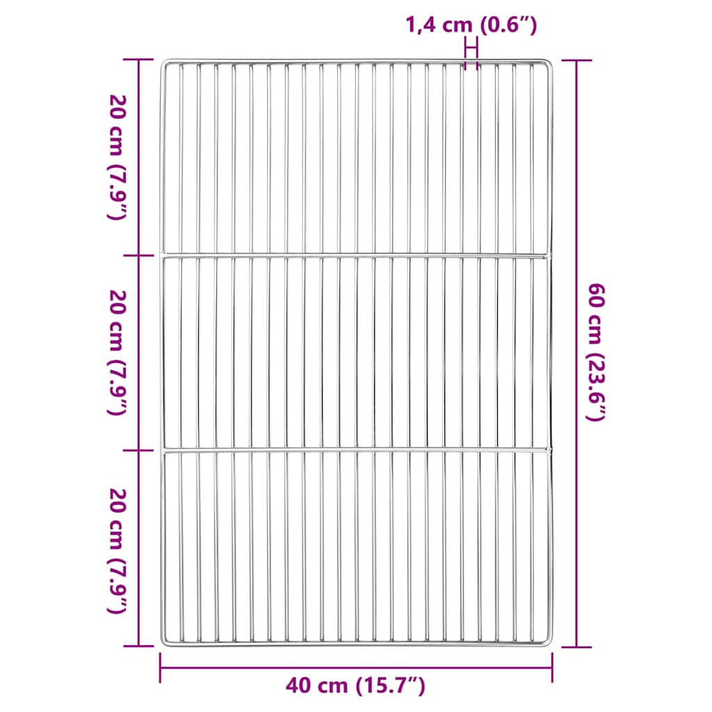 Grill Grid Silver 60 x 40 cm Stainless Steel