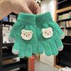 Kids' Winter Knit Bear Pattern Five-Finger Gloves