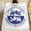 sonderjyske FC Printed Flannel Blanket, soft throw for bedroom sofa, washable,soccer fan merchandise, great gift.