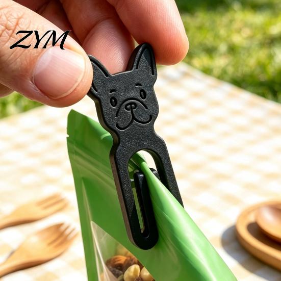 Cute Animal Binder Clips 10Pcs 3D Printed French Bulldog Chip Clip, Food Bag Paper for Snacks, Resealable Kitchen Organizer, Plastic Sealing