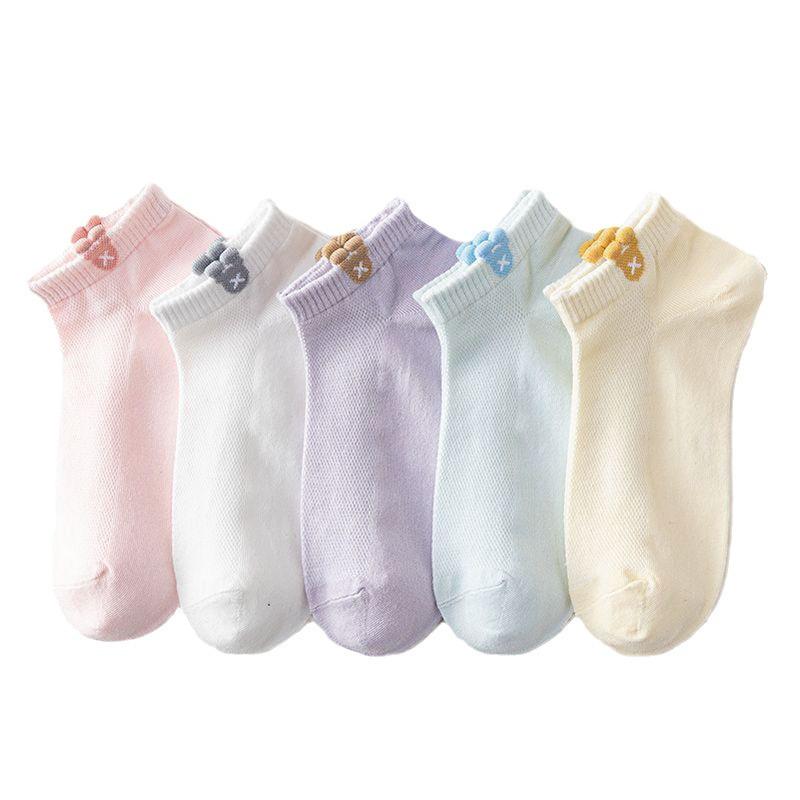 Женские летние носки-лодочки — тонкие, впитывающие пот, дышащие, с неглубоким горлом, с глубоким вырезом, в корейском стиле. Бесплатная доставка для отдельных пар.