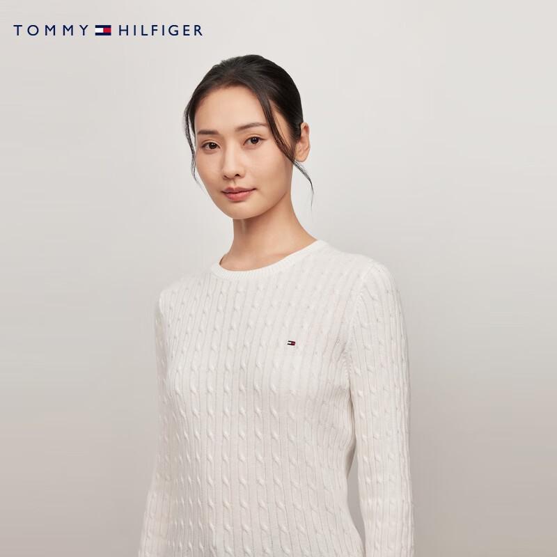 Tommy Hilfiger Women's Cable Knit Pure Cotton Round Neck Sweater