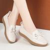 2.5cm Fashion Comfortable Shallow Mouth Soft Leather Shoes Women Flats Fall 2025 Sweet Bow Loafers Non Slip Shoes for Office Mom