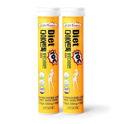 Everteen Diet Tok, пенящийся, со вкусом гарцинии и лимона, 18 таблеток, 2 шт.