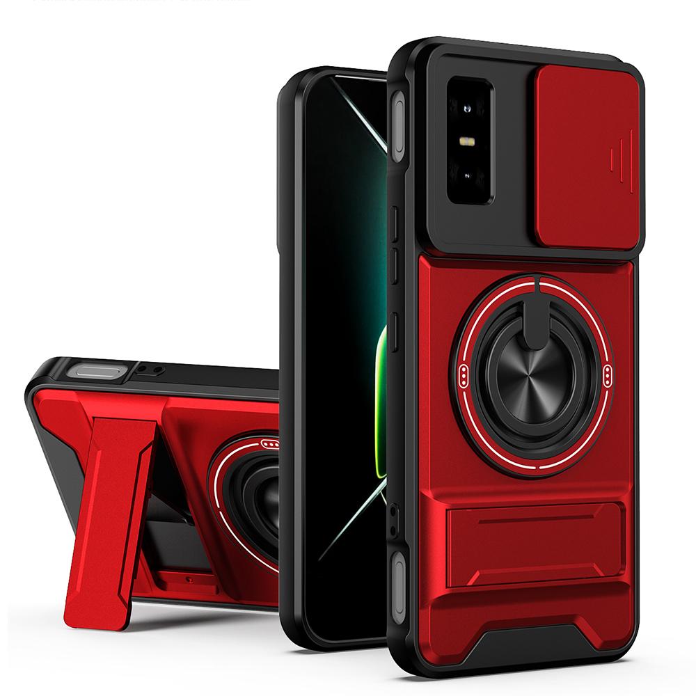 KEYSION Магнитный чехол для телефона для Infinix GT 30 30 Pro 5G Защита камеры со сдвижной крышкой Вертикальная подставка Кольцо 360 Ударопрочная задняя крышка