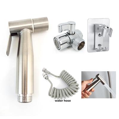 Sliver Hand Toilet bicet Sprayer set kit Нержавеющая сталь 2м 3м водопроводный шланг клапан самоочищающийся Hand Faucet wc bathroom Shower Head