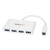 Hub USB-C Startech - 4 Ports USB 3.0 - USB-C Vers 4x USB-A - Alimenté Par Bus - Blanc