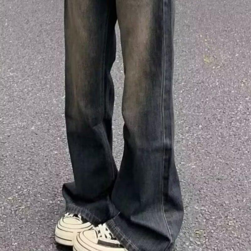 JYL Унисекс Джинсы Камуфляж Bootcut Американский High Street Прямые Для Пары Деним